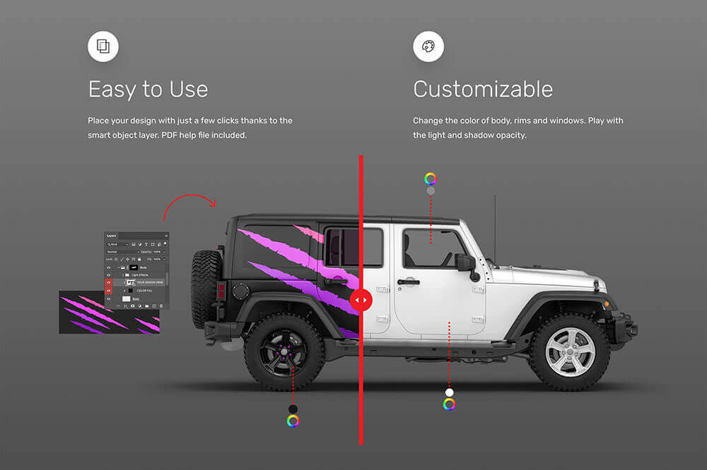 交通工具汽车样机PSD素材包合集