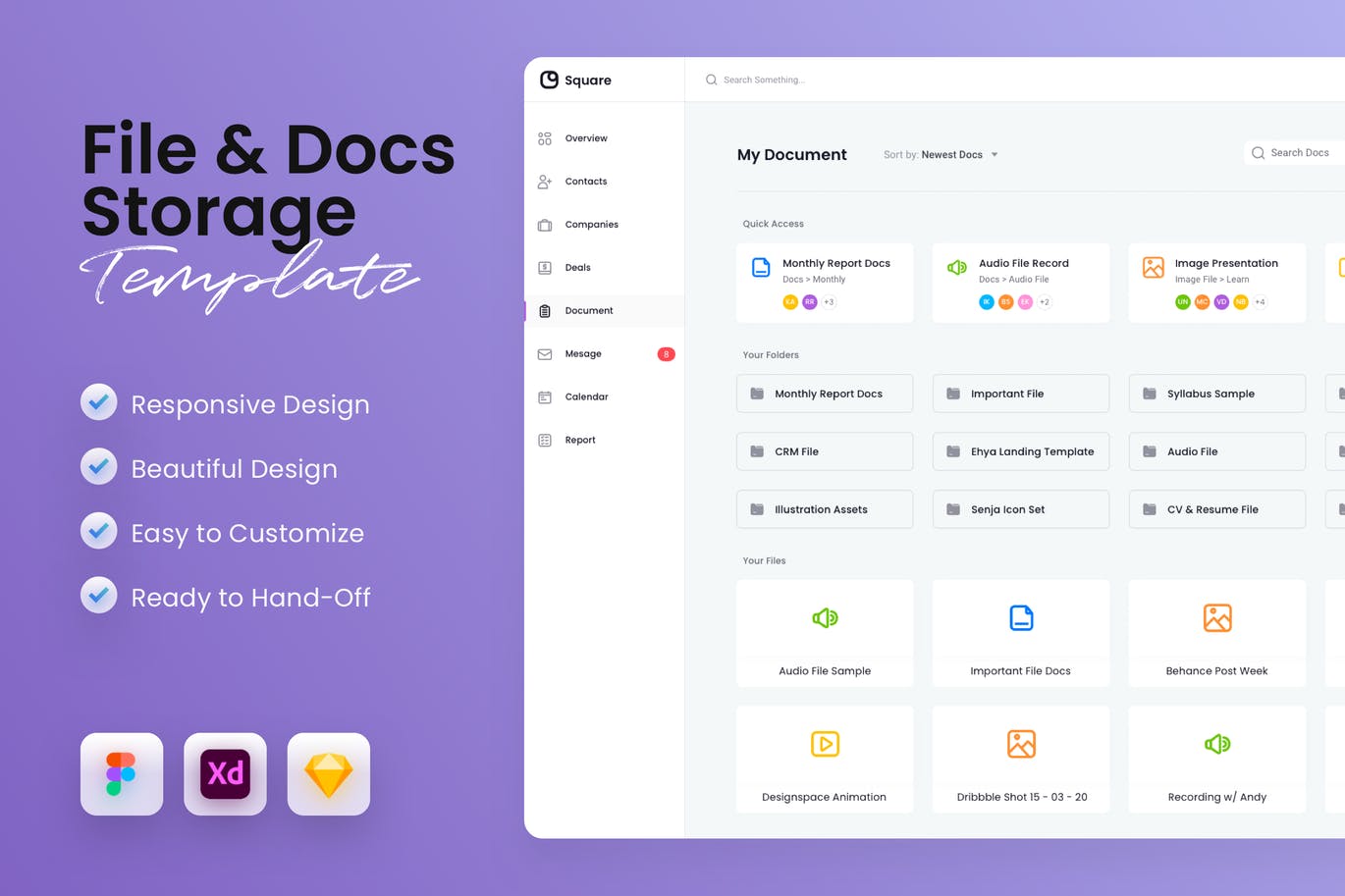 文件文档存储后台管理网页UI素材模板