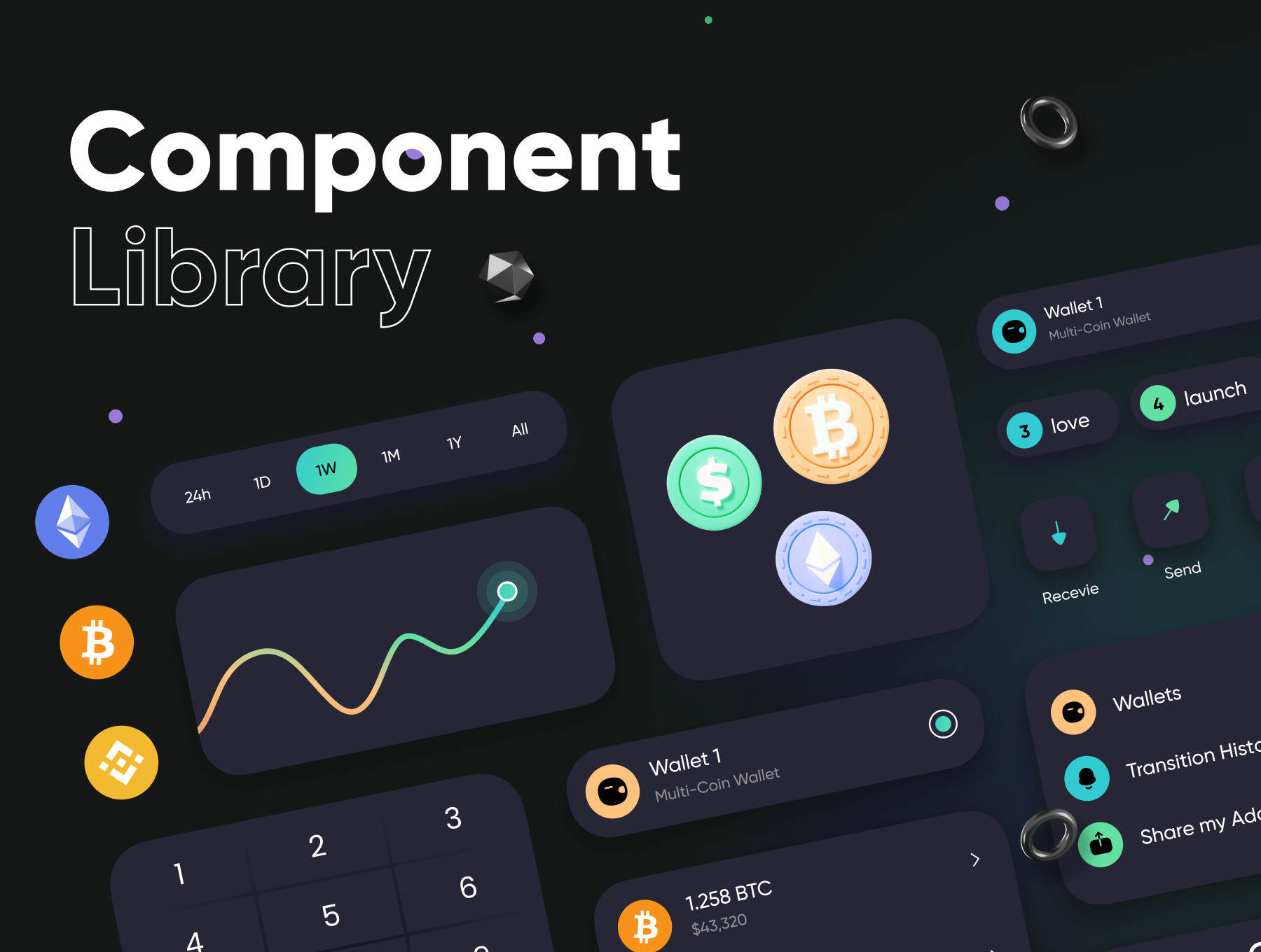 50多个适合于移动APP的加密钱包主题UI KIT素材包