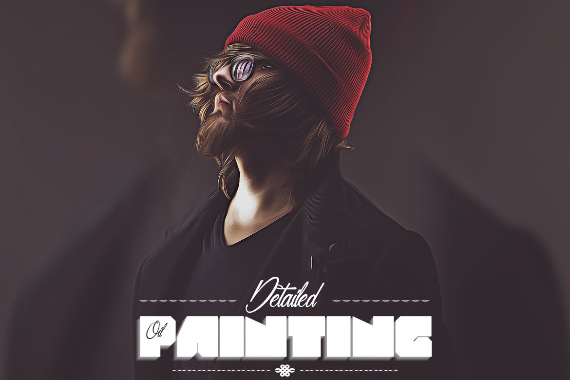 一键生成油画效果的photoshop动作预设