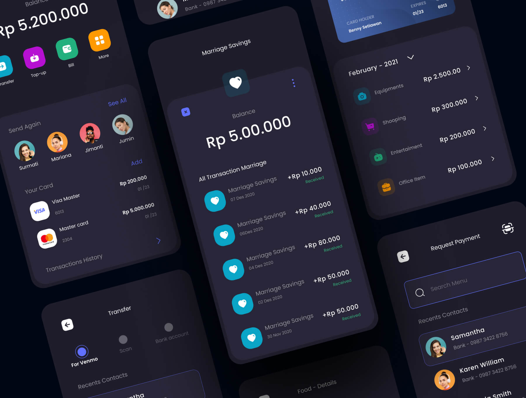 30个深色超酷电子钱包APP UI界面素材包