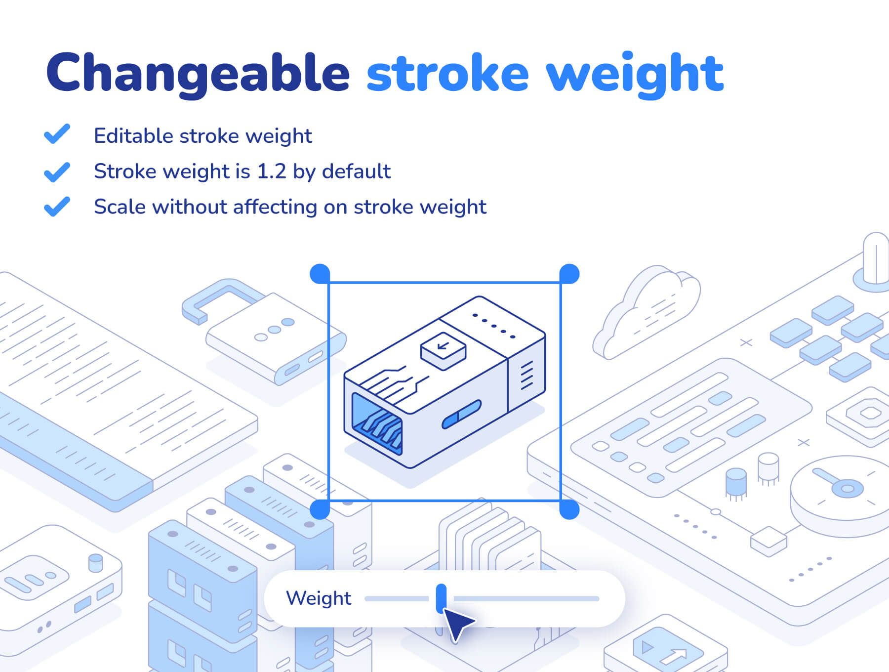 100个细节满满的2.5D矢量风格图标ICON素材