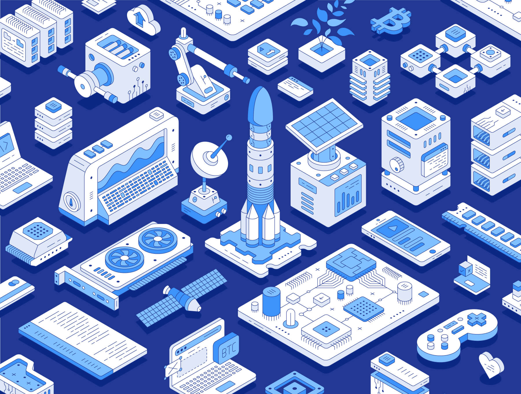 100个细节满满的2.5D矢量风格图标ICON素材