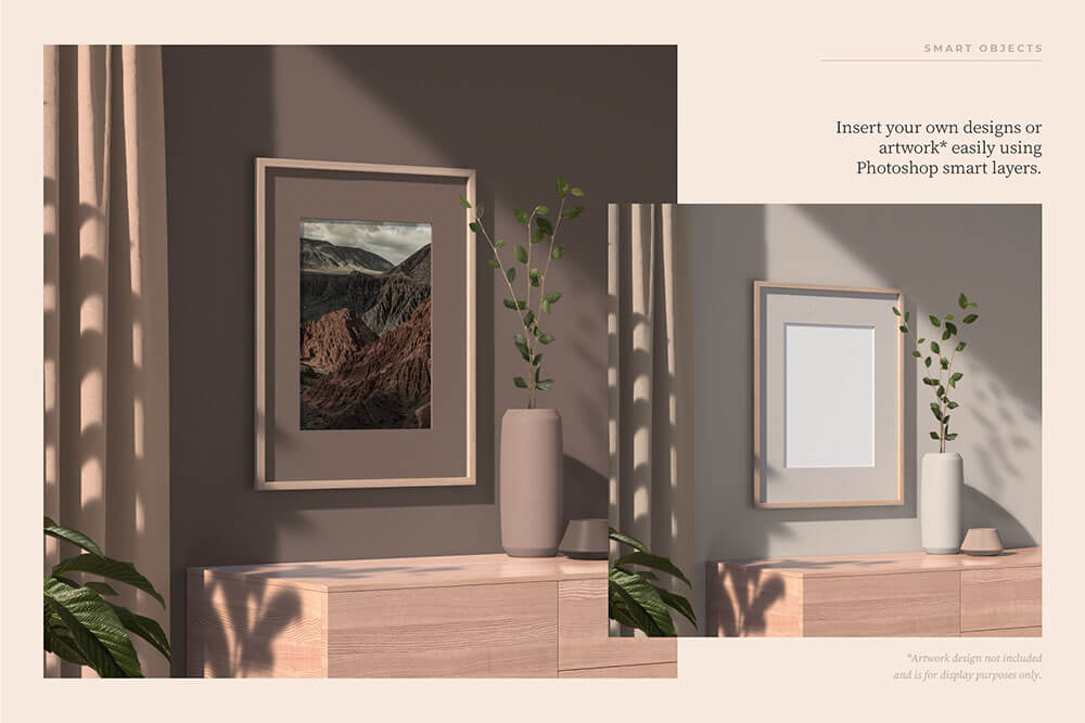 室内场景海报框架PSD样机素材