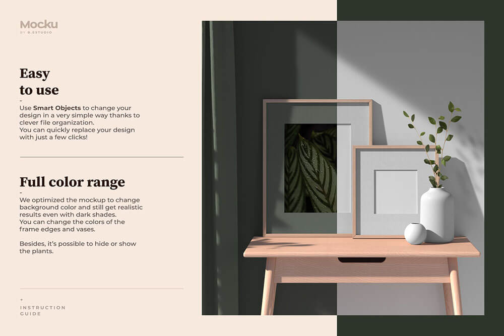 室内场景海报框架PSD样机素材