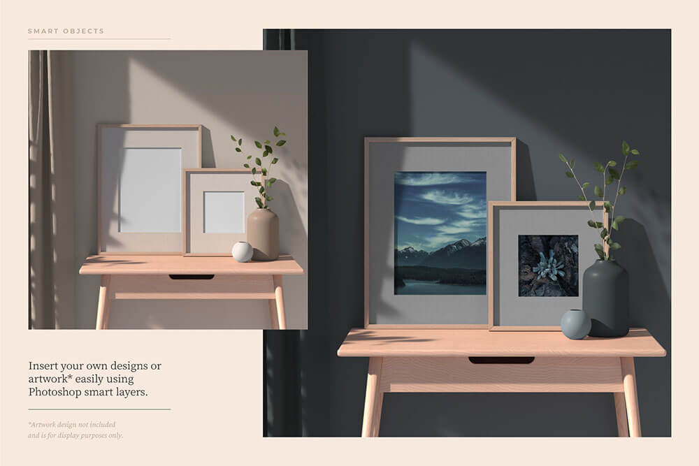 室内场景海报框架PSD样机素材