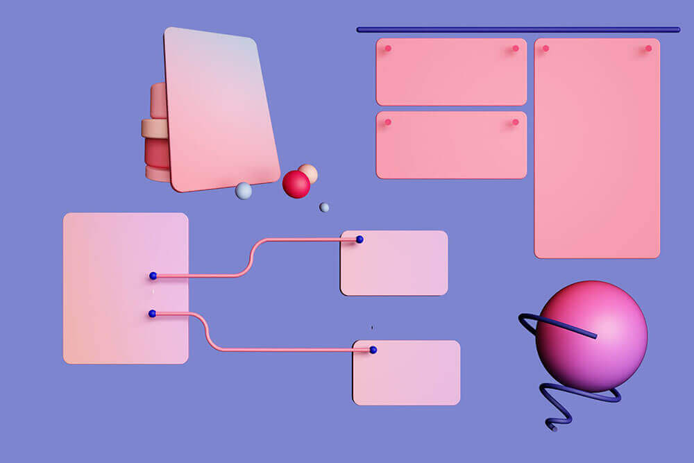 高分辨率3D几何对象素材包（JPG/PNG）