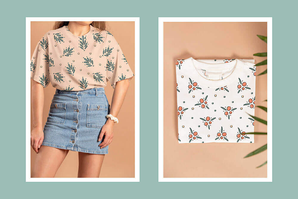 28个清新复古的抽象无缝矢量花卉图案素材包