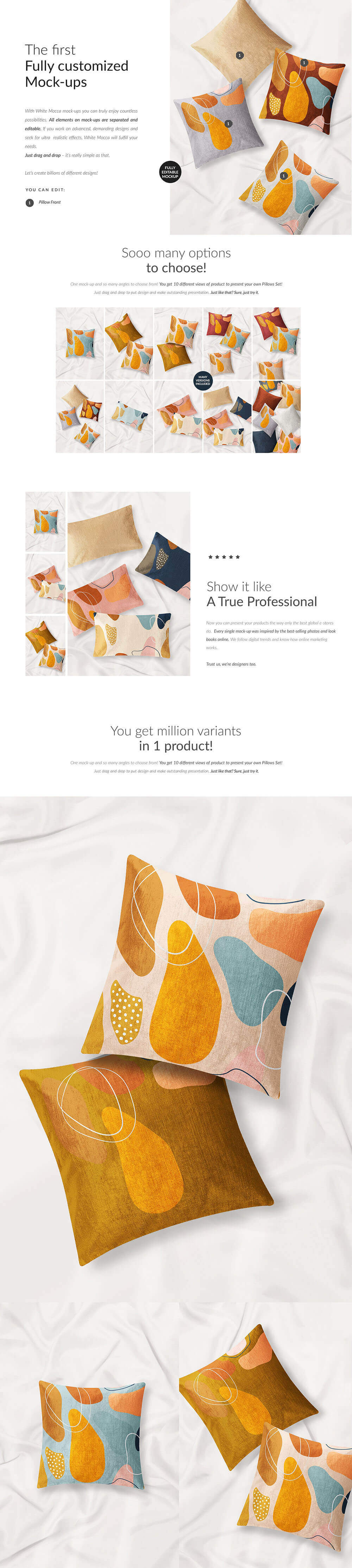 枕头布料图案设计样机PSD素材包