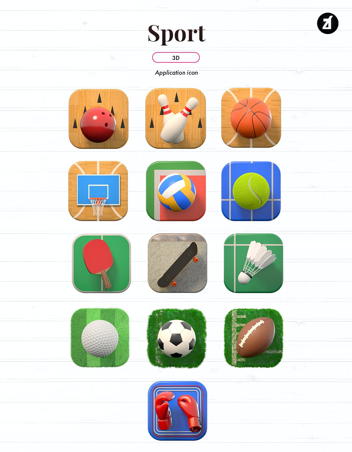 高端大气3D立体运动APP UI图标C4D图标ICON素材
