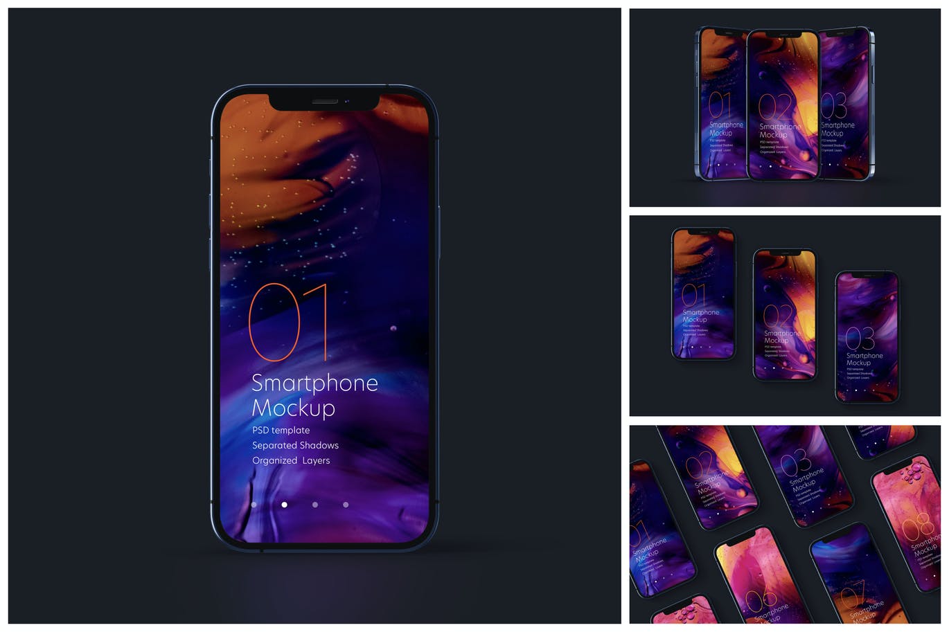 5种高品质iPhone 12 Pro样机素材PSD模型