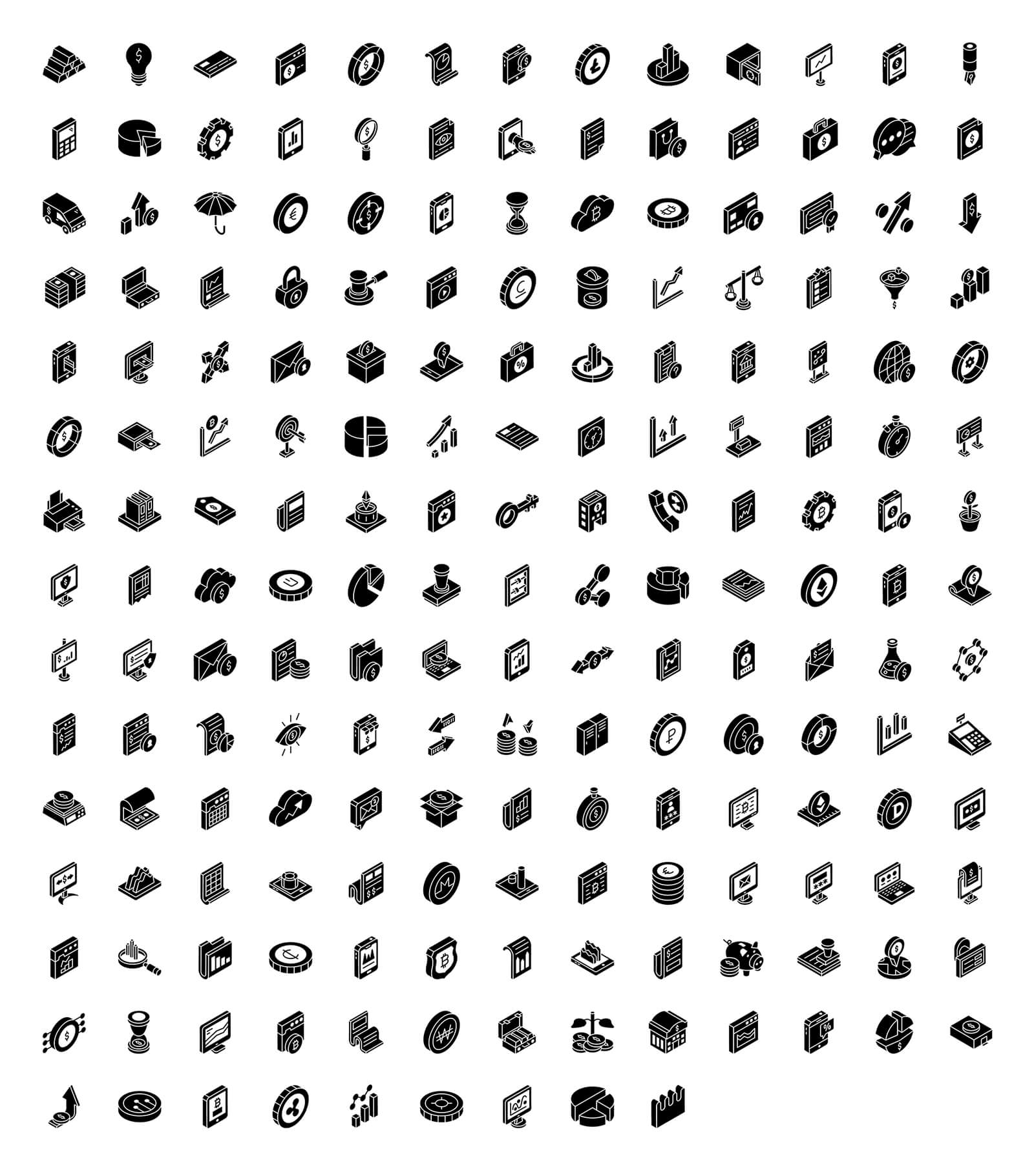 2000+独特风格线性等距图标素材包合集