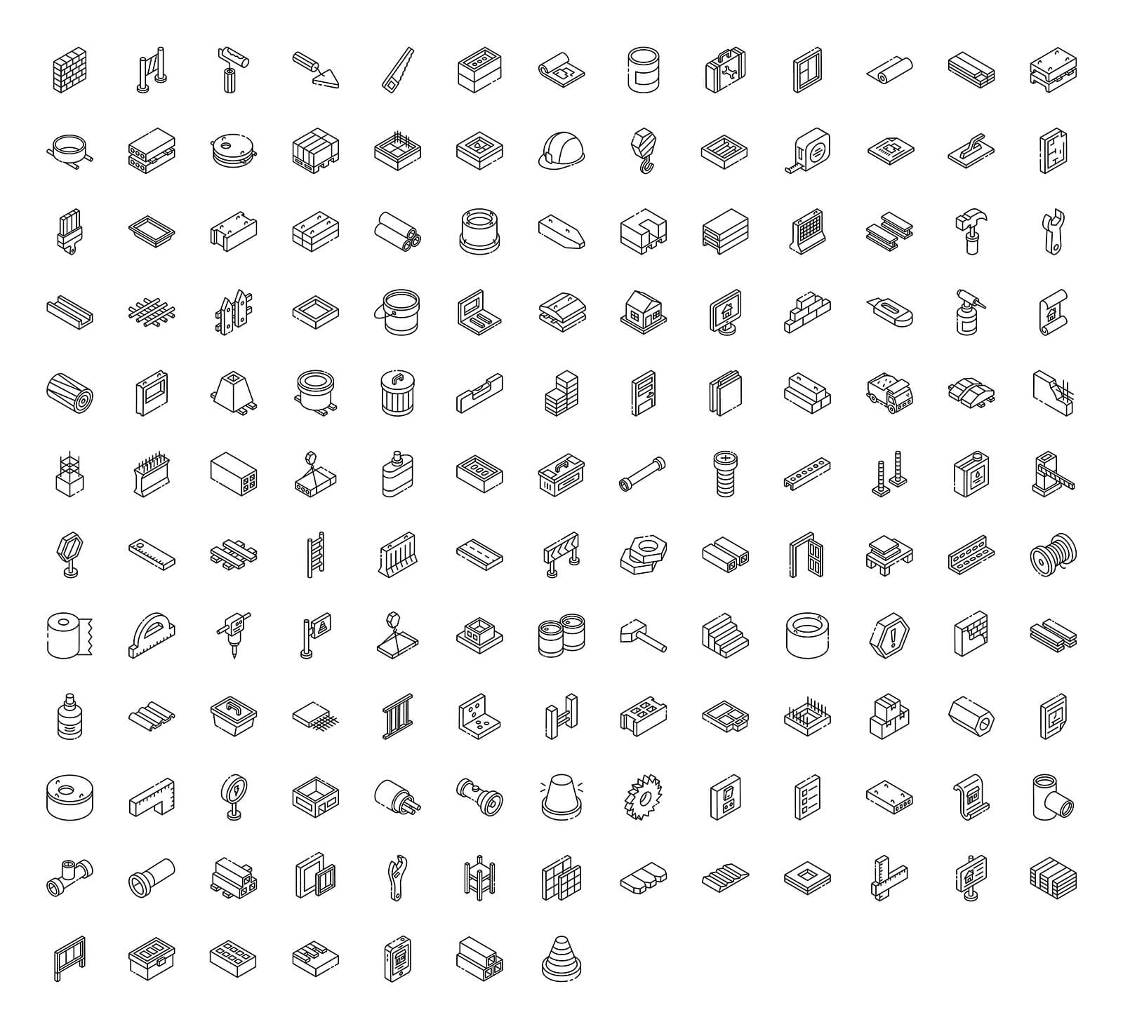 2000+独特风格线性等距图标素材包合集