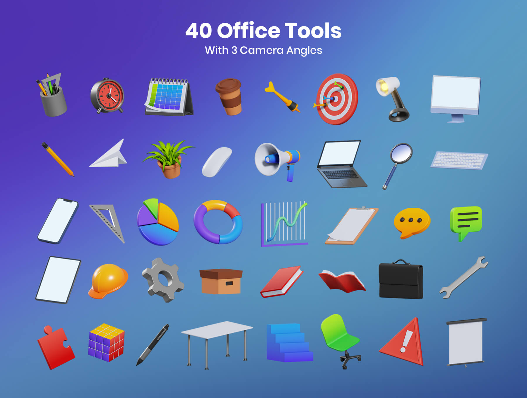 4种不同风格3D人物角色卡通IP素材包(Blender)