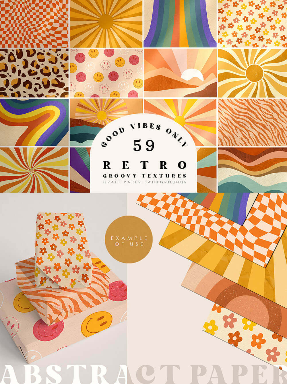 一套复古氛围抽象纸张/纹理图片素材