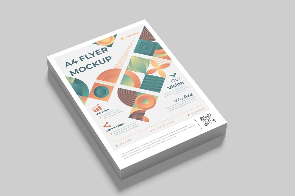 一套简约清新海报设计VI样机PSD展示素材模型