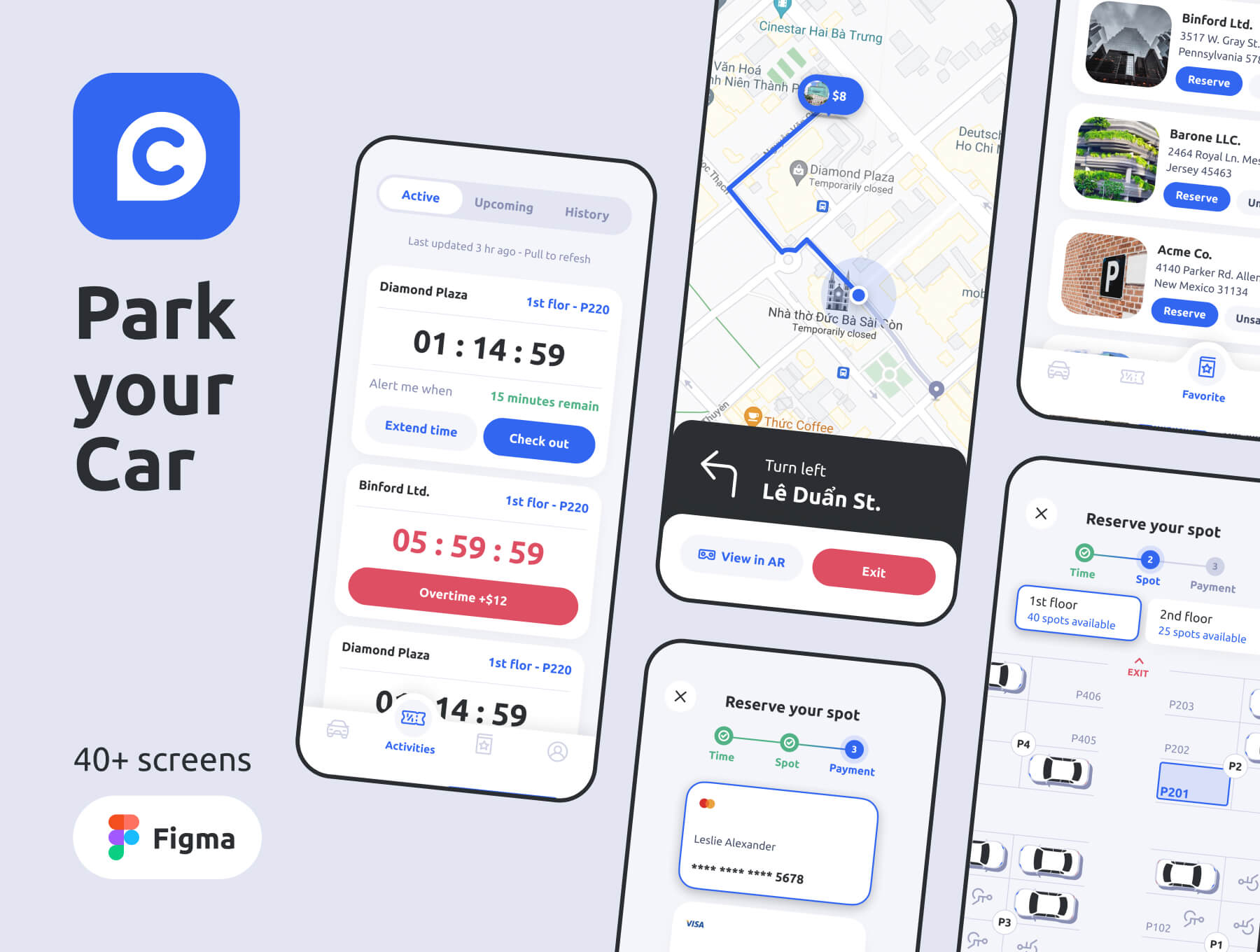 51个蓝色停车导航地图相关的APP UI KIT素材包