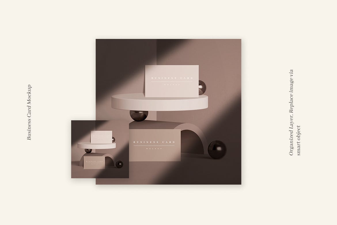 一套逼真iPhone名片设计VI样机PSD素材模型