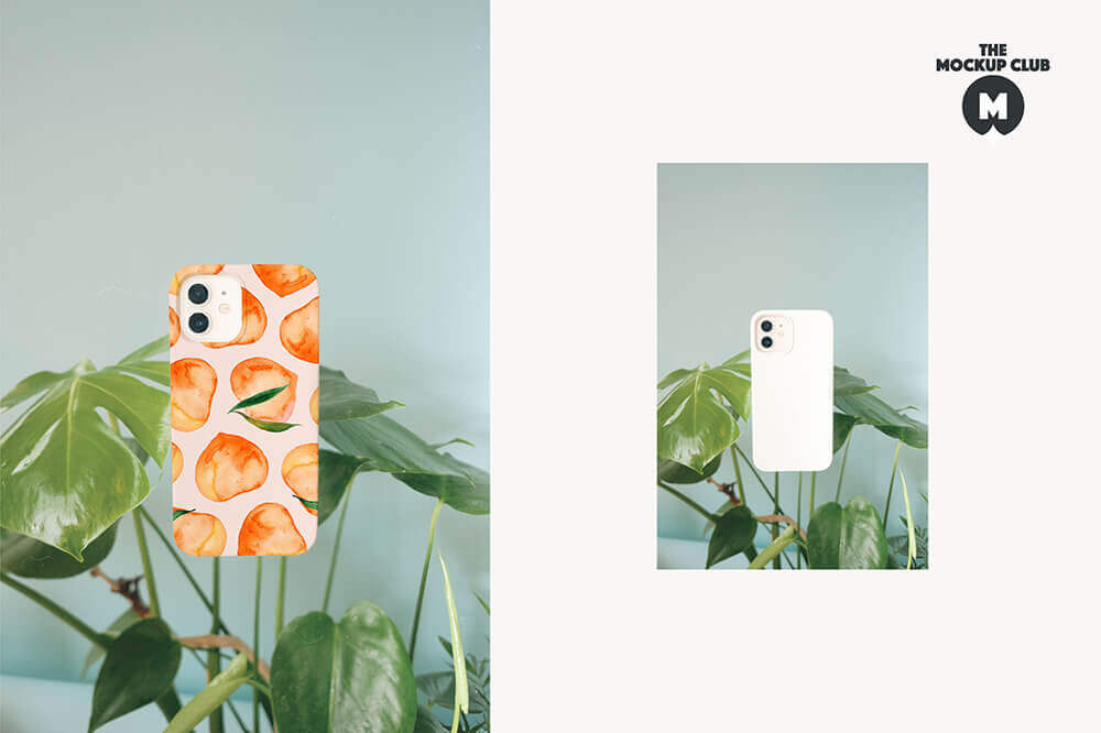 创意生活场景手机壳图案设计展示PSD样机素材