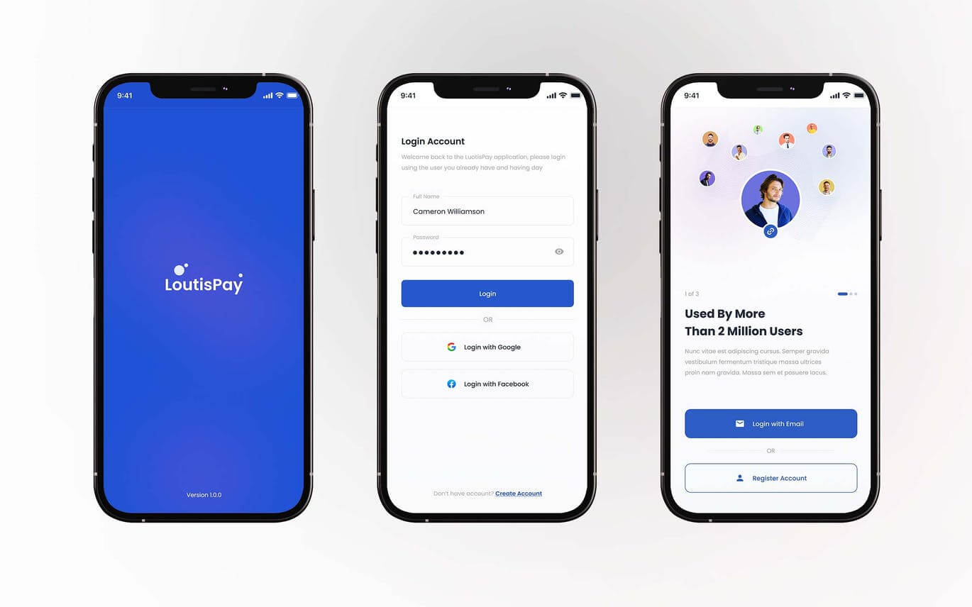 一套蓝色主题金融理财类APP UI Kit素材