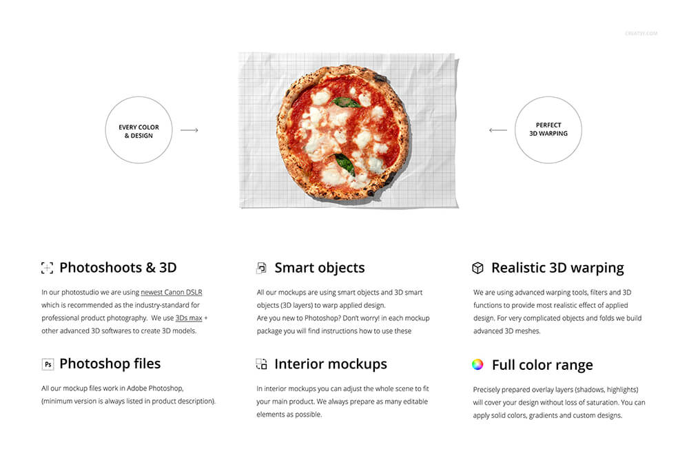 披萨饼干食品类包装安全纸PSD样机素材