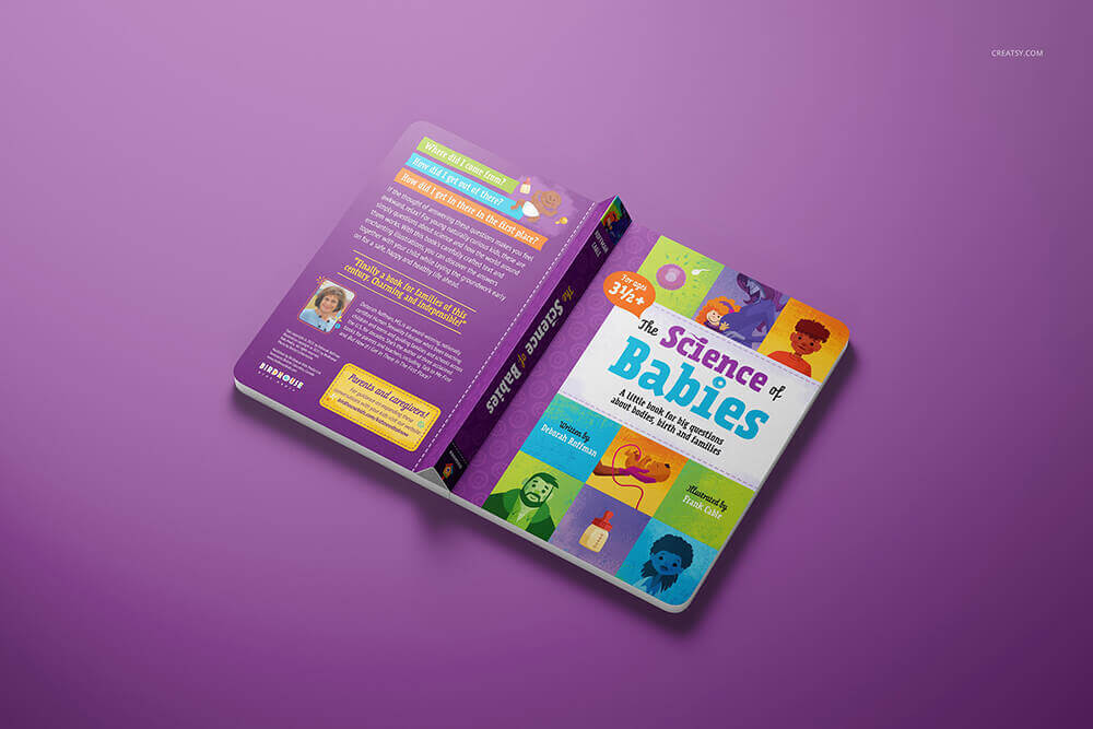 儿童卡通可爱厚页书籍样机PSD素材包