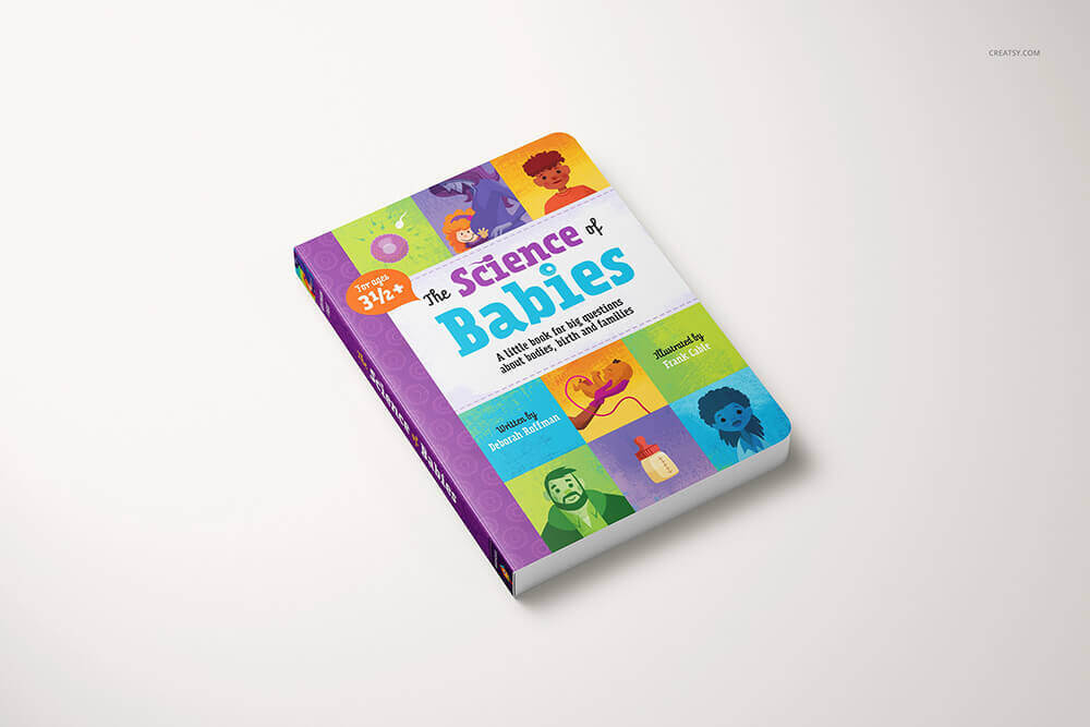 儿童卡通可爱厚页书籍样机PSD素材包