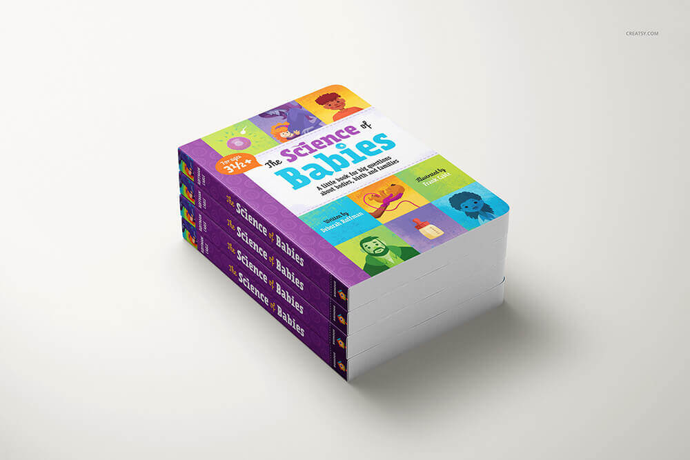 儿童卡通可爱厚页书籍样机PSD素材包