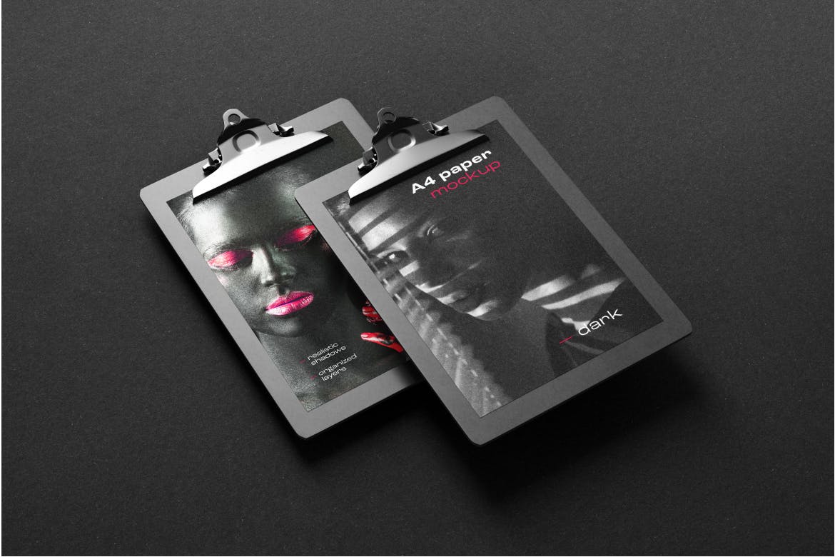 一套黑色高端文具VI设计样机PSD样机素材