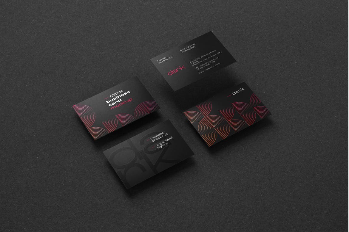 一套黑色高端文具VI设计样机PSD样机素材