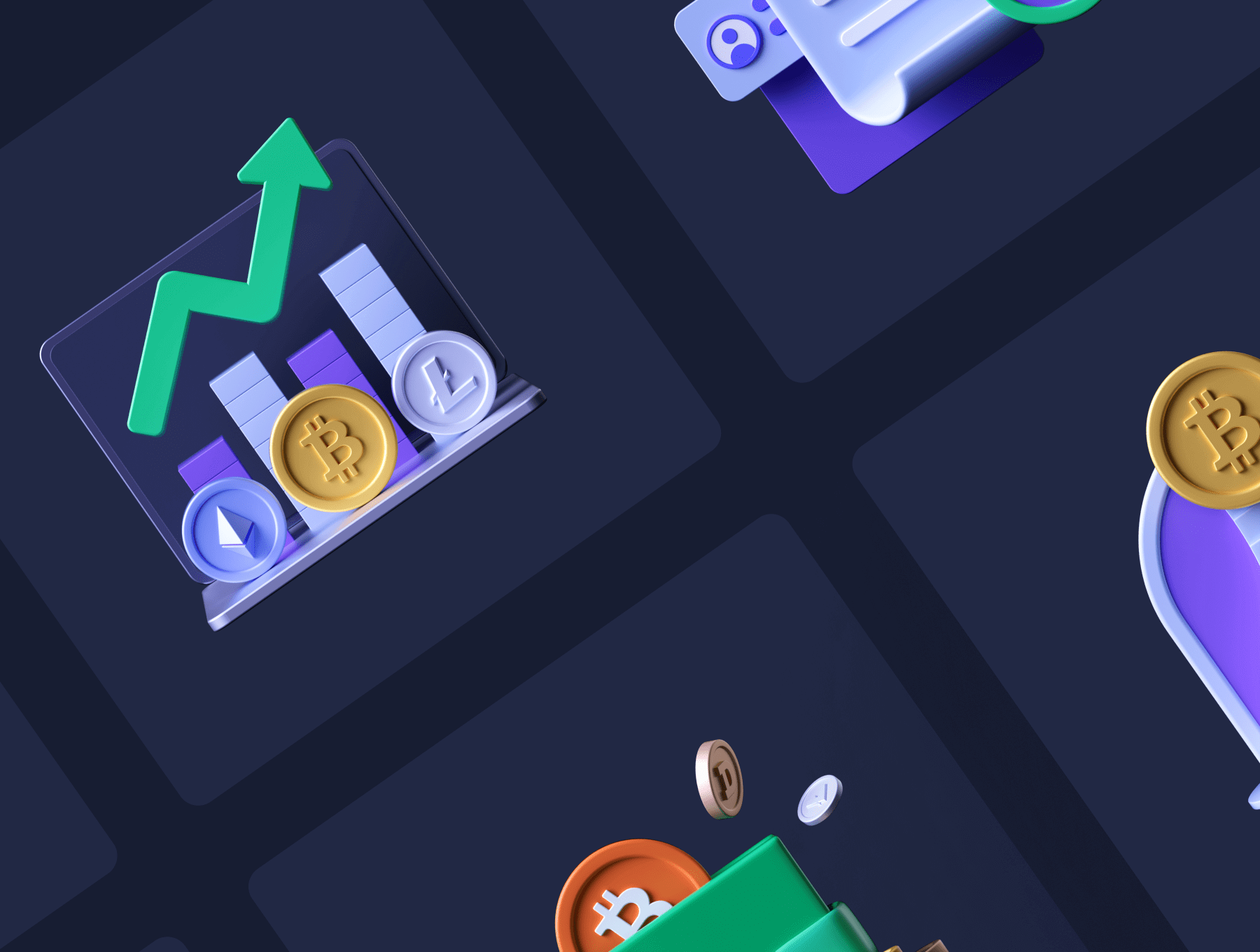 15个金融主题相关的C4D模型OC渲染素材