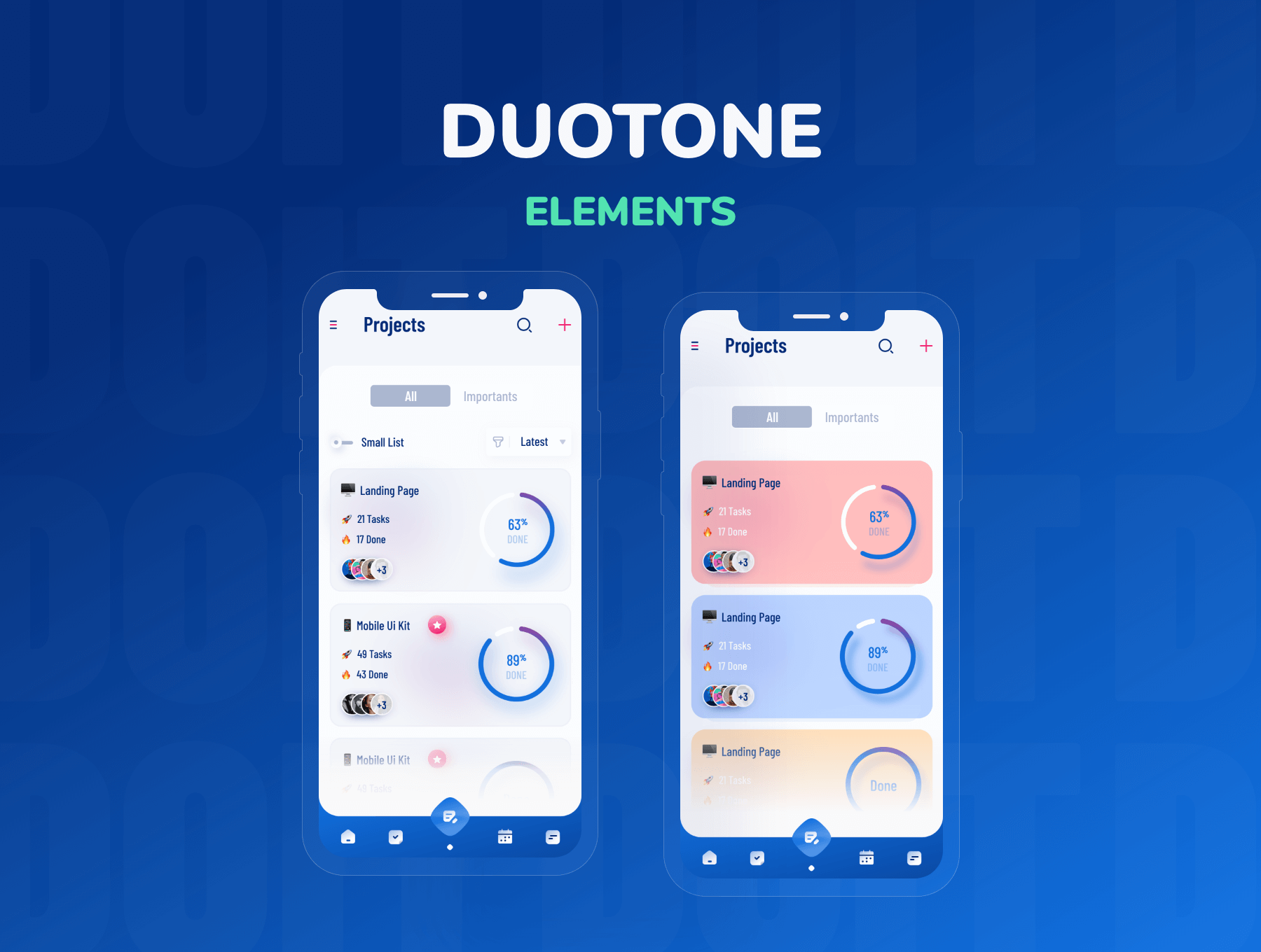 30个风格独特的蓝色数据类APP UI界面素材包