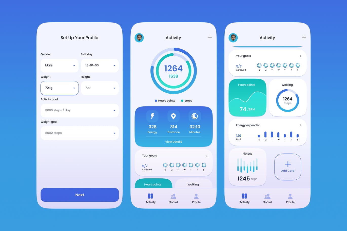 一套健身健康管理APP模板