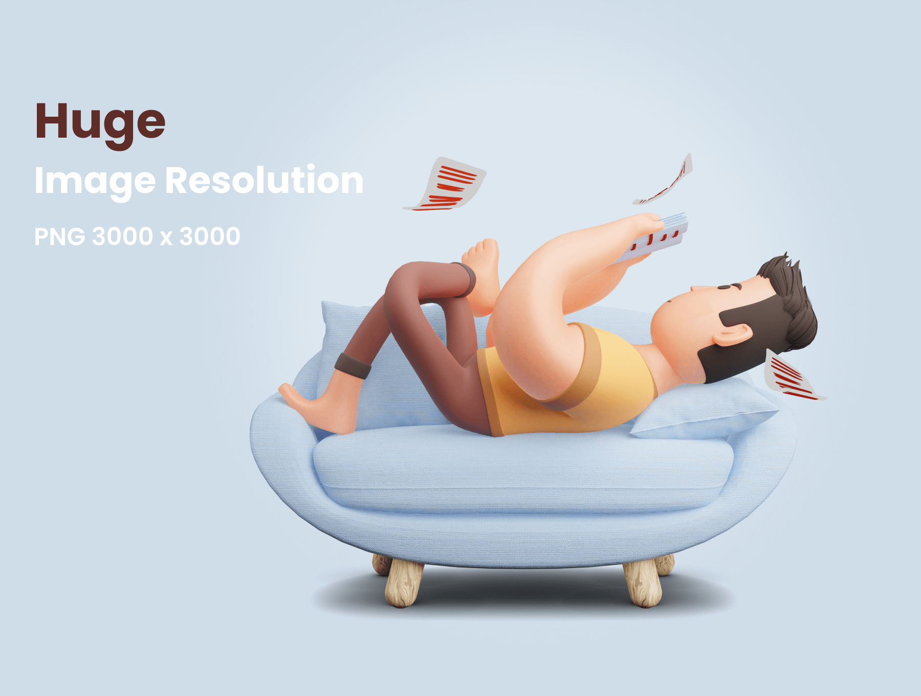 21个不同姿势的3D卡通人物插画素材包