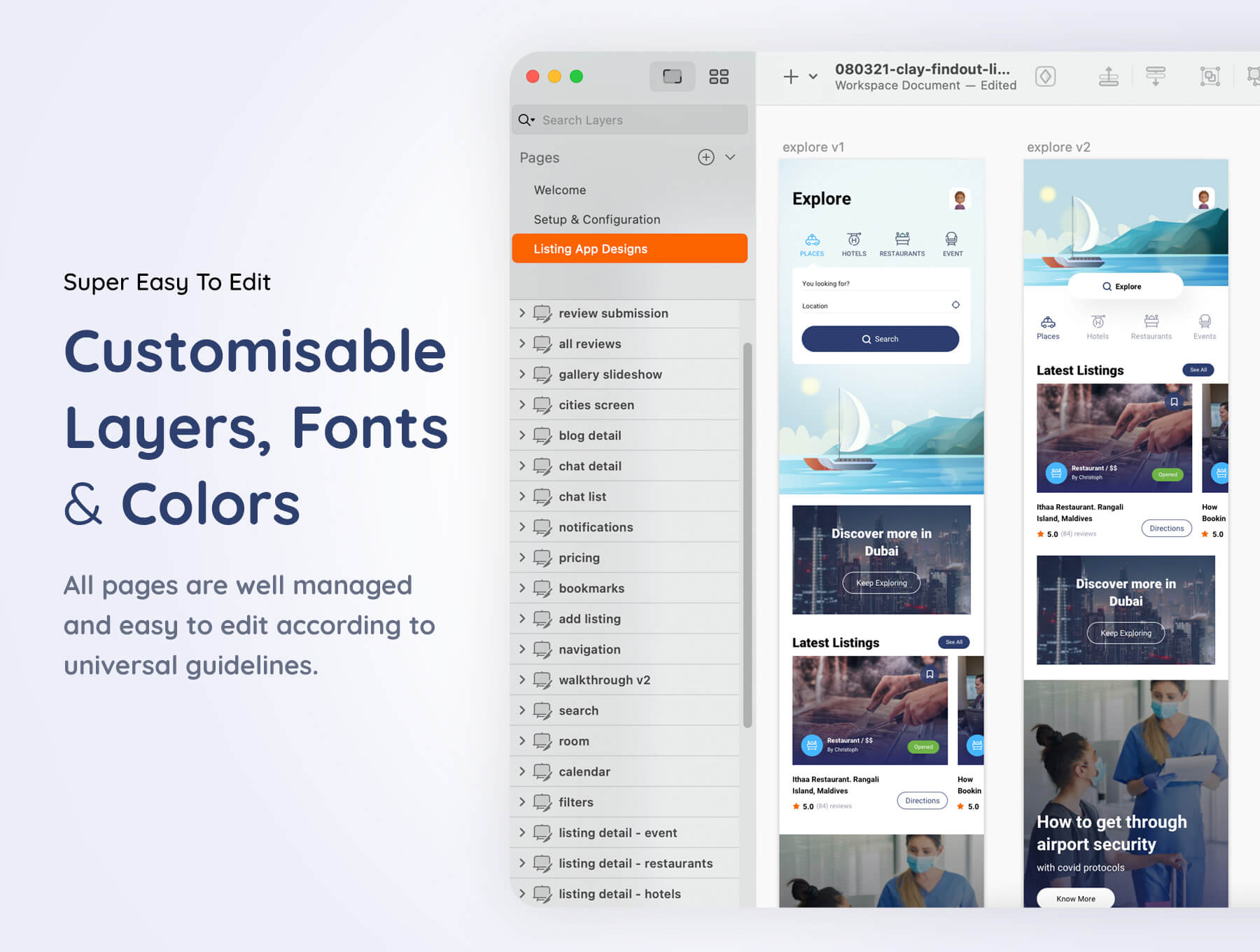 32个复杂的旅游主题APP UI界面素材