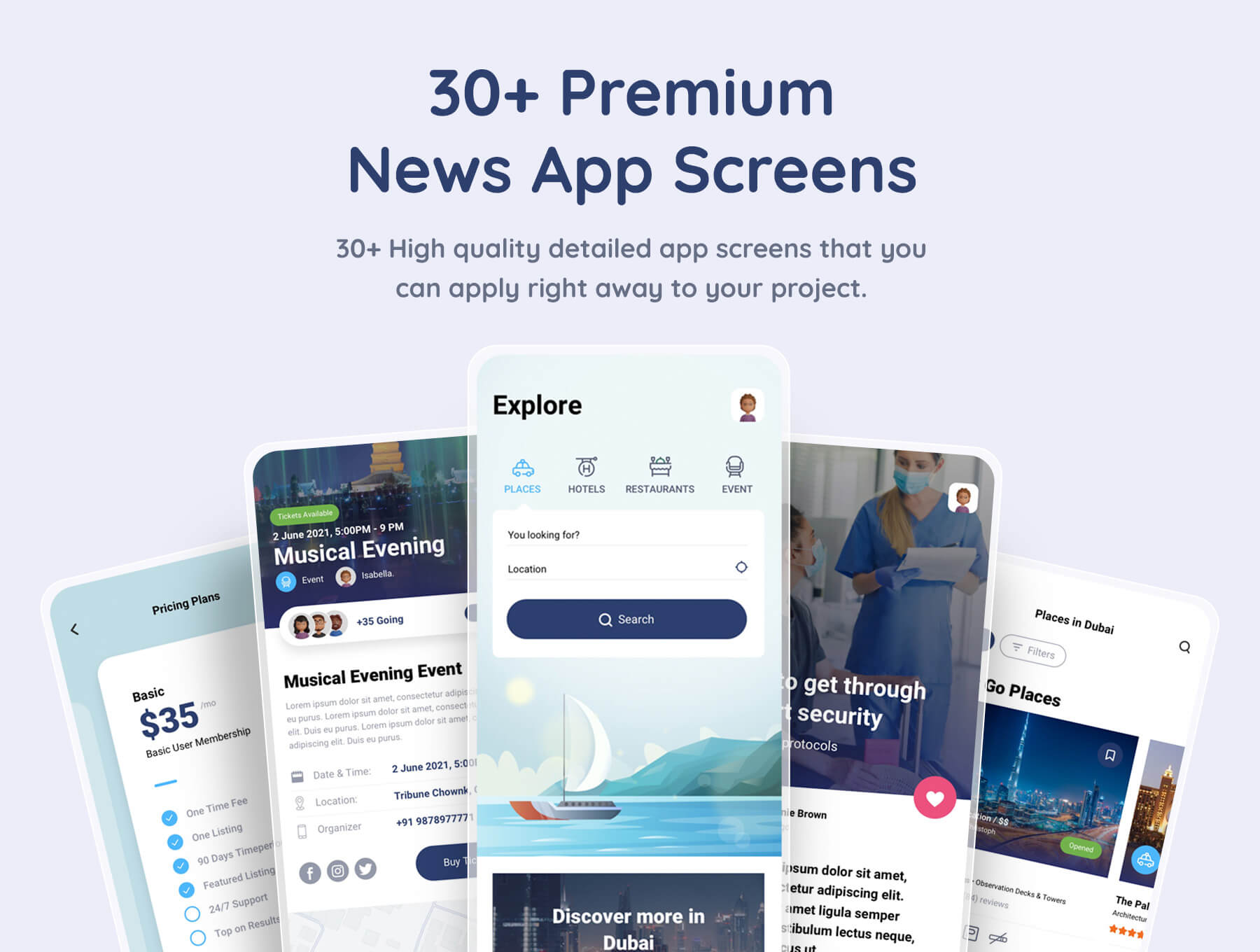 32个复杂的旅游主题APP UI界面素材