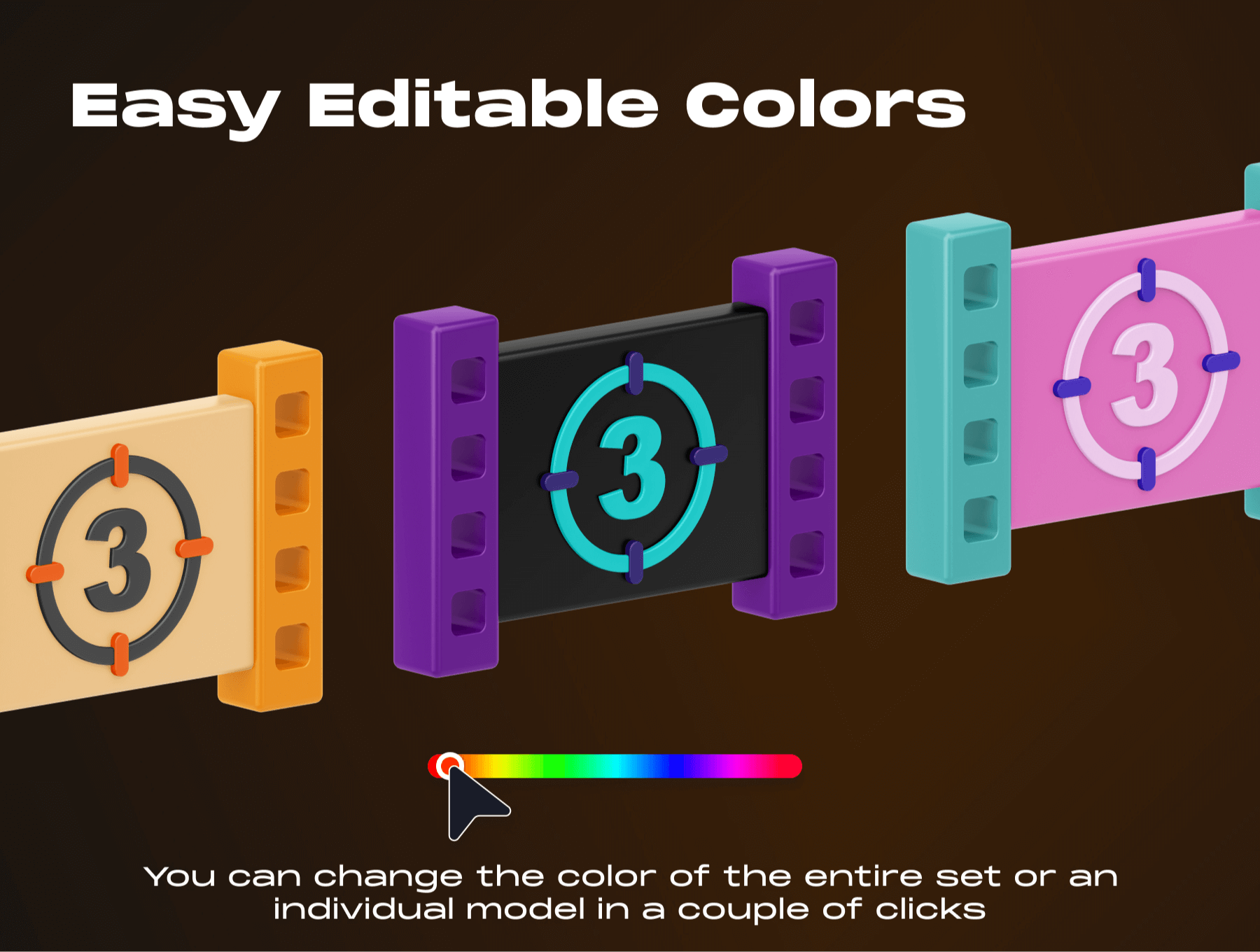 19个非常有厚重感的C4D高级3D图标素材