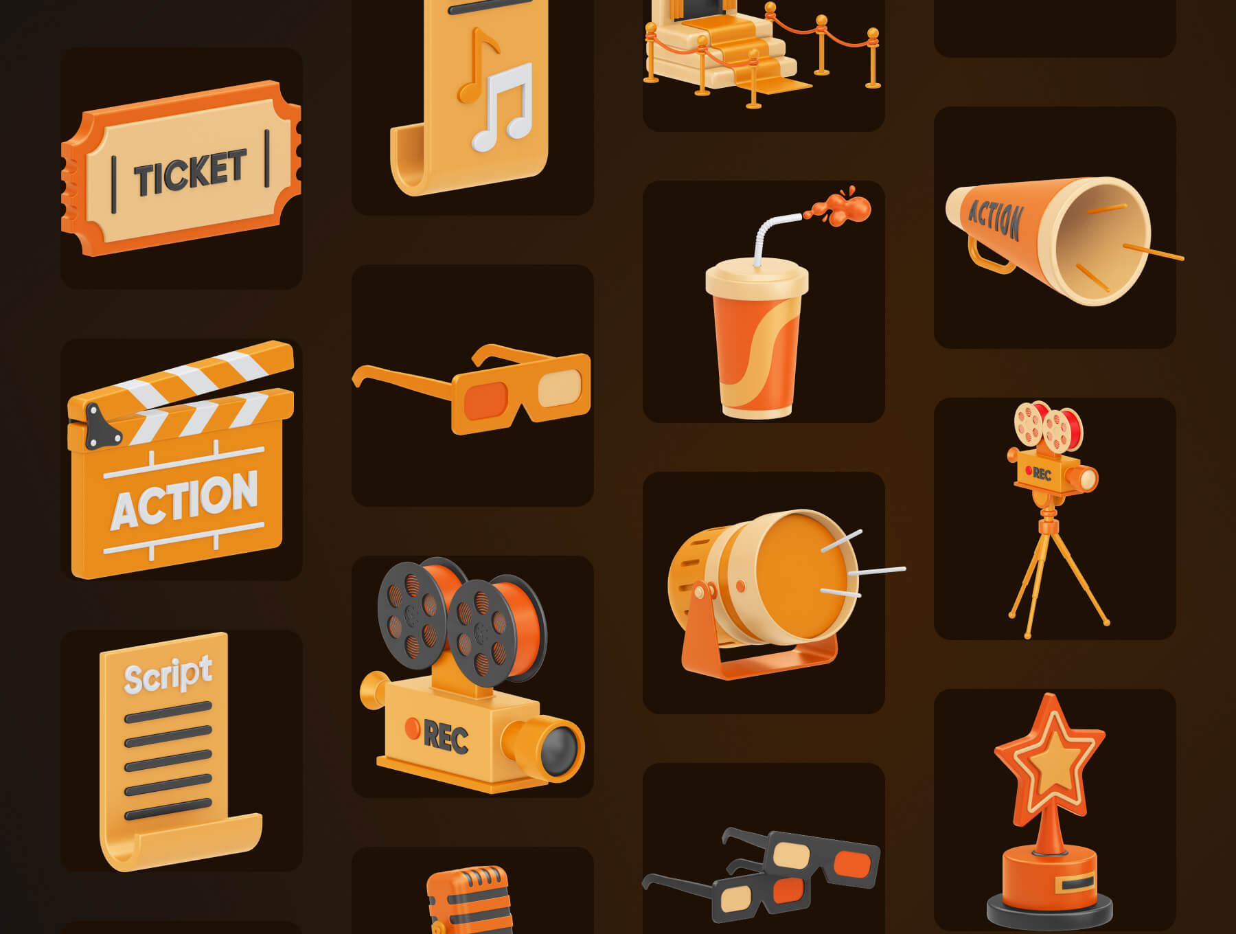 19个非常有厚重感的C4D高级3D图标素材