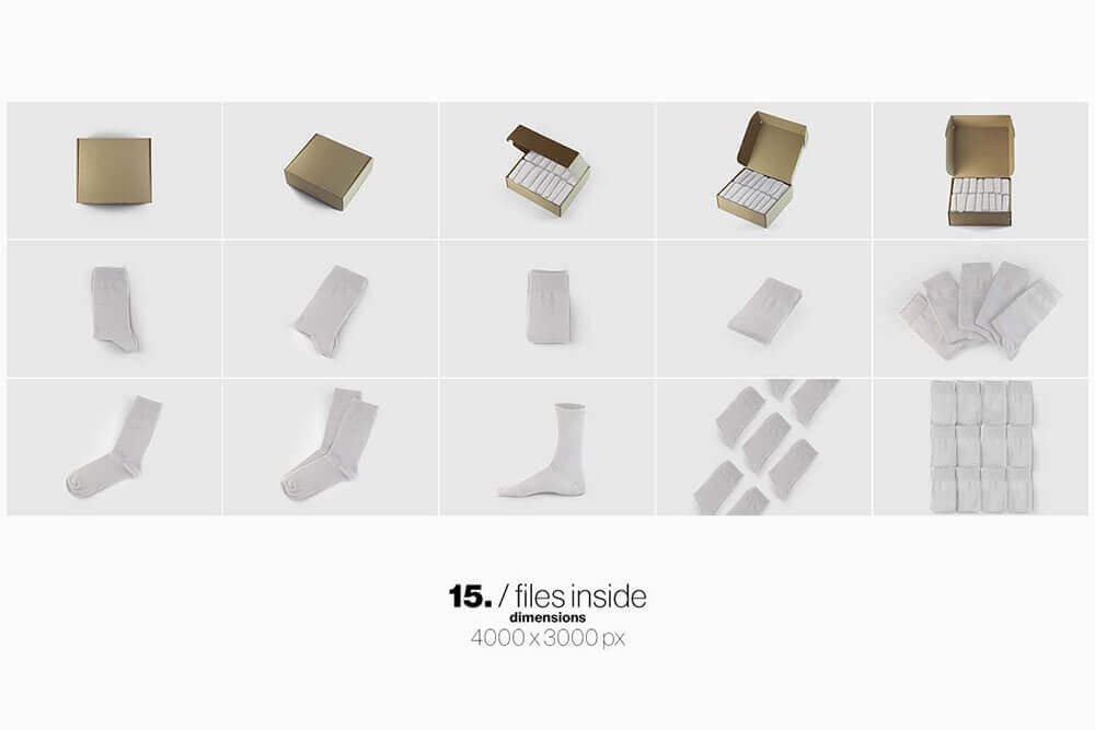 一套超级真实的袜子图案展示样机PSD素材