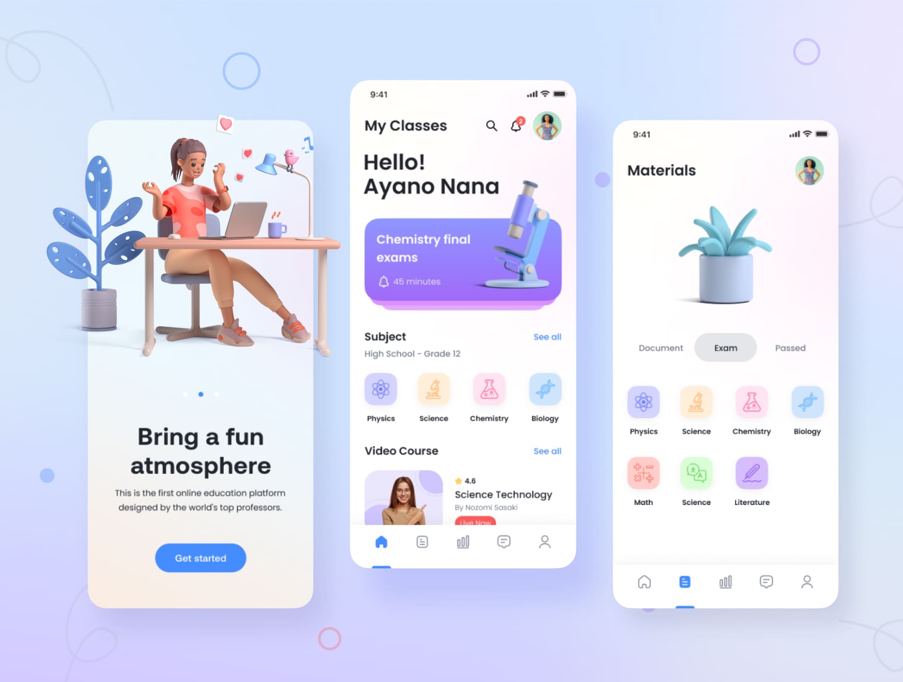 80个五彩斑斓的年轻化教育类APP UI素材包（Figma）