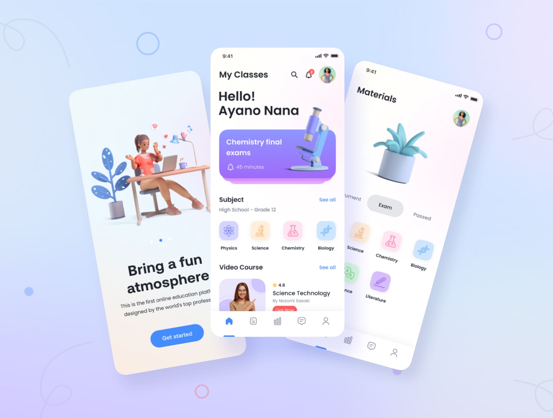 80个五彩斑斓的年轻化教育类APP UI素材包（Figma）