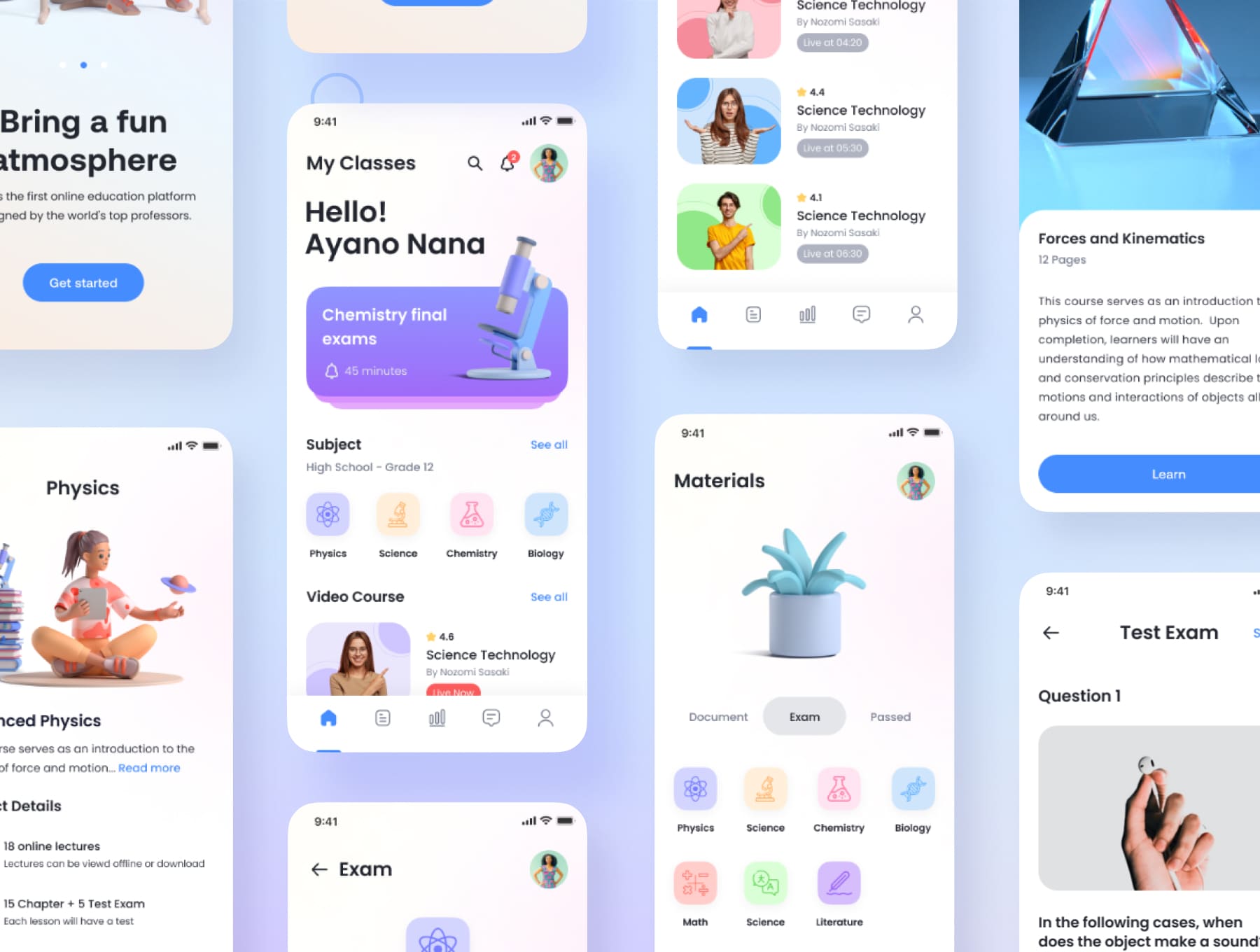 80个五彩斑斓的年轻化教育类APP UI素材包（Figma）