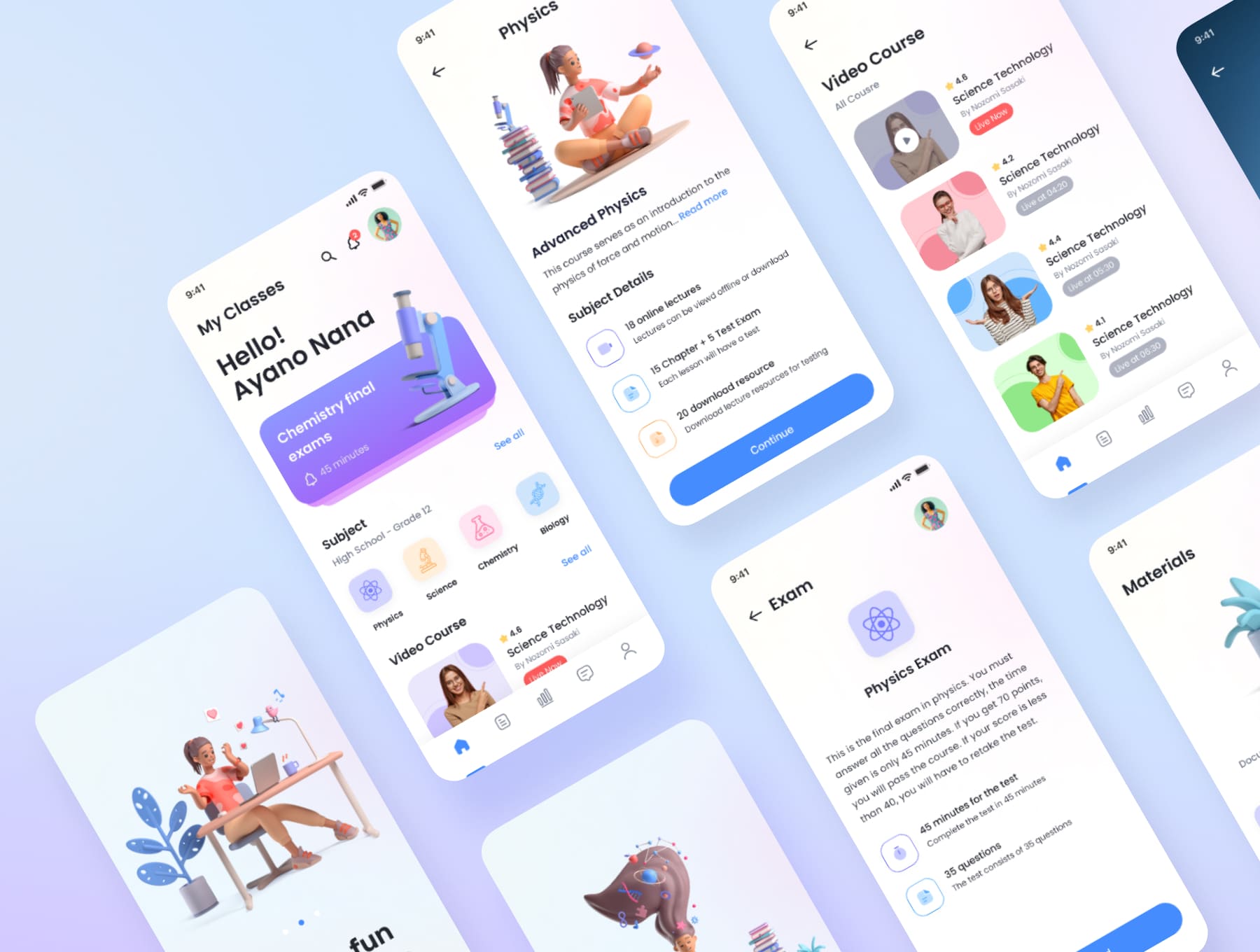 80个五彩斑斓的年轻化教育类APP UI素材包(Figma)