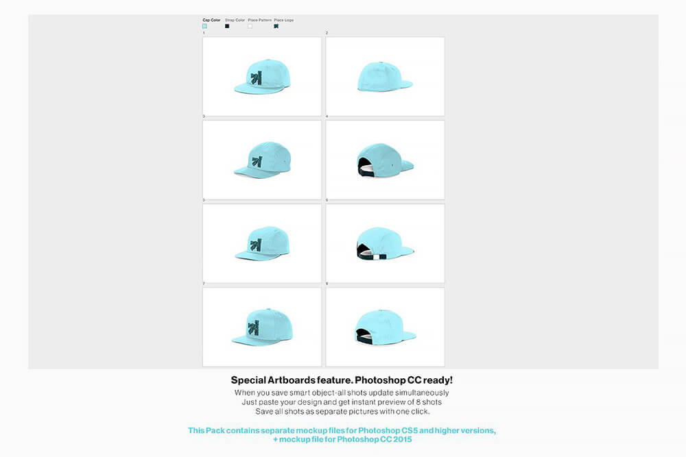 棒球帽外观品牌设计PSD样机素材