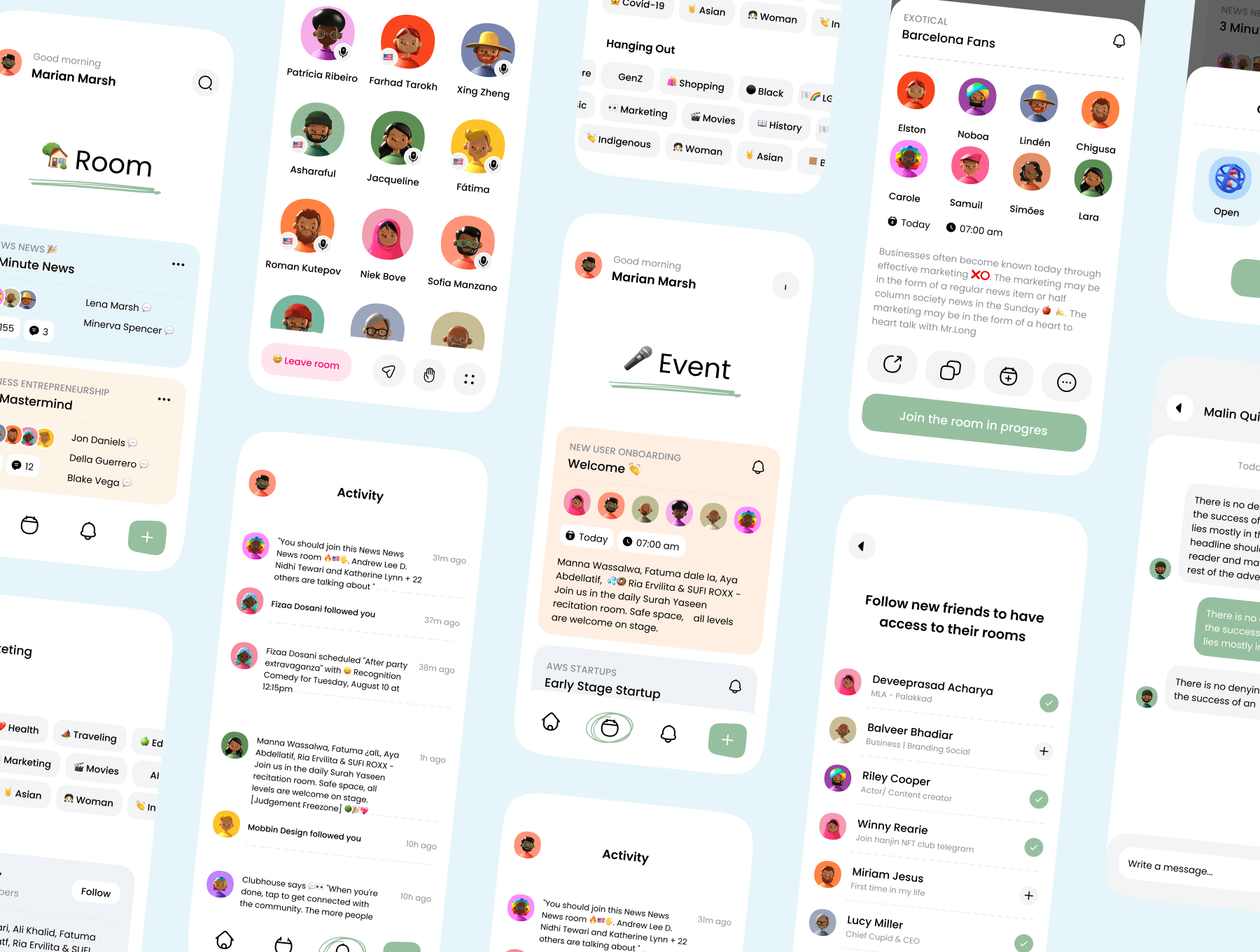 70个细节满满的音乐社交主题类APP UI界面