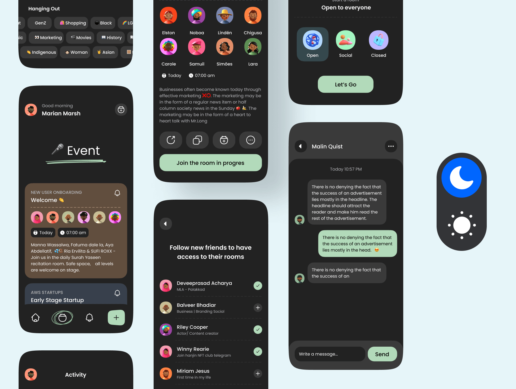 70个细节满满的音乐社交主题类APP UI界面