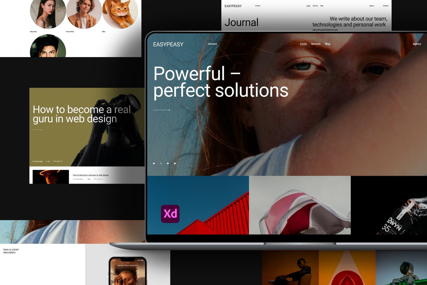 13个适合于PAD/移动端的国外高级版式UI KITS素材包