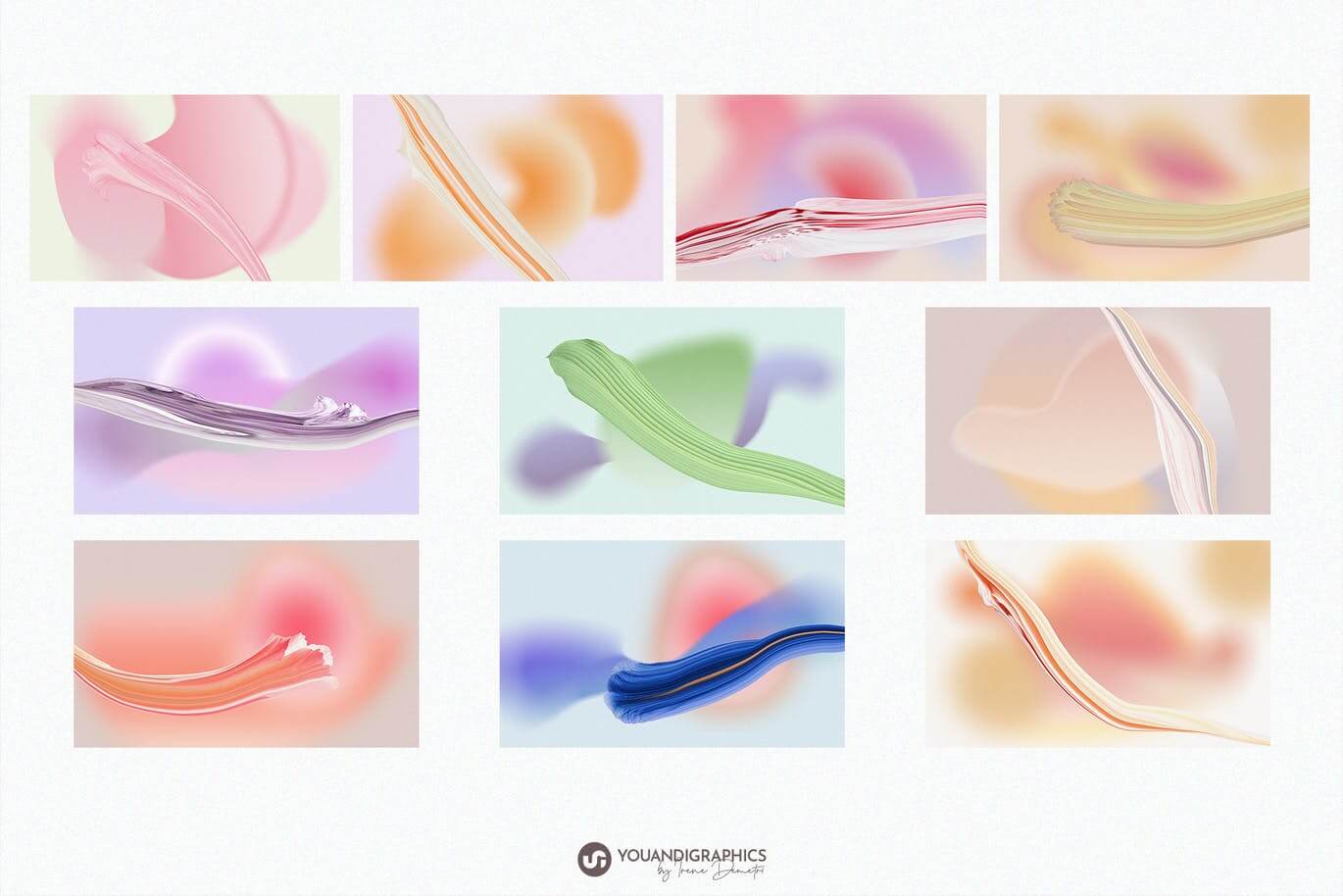 20个高分辨率清新优雅的颗粒渐变背景纹理素材包