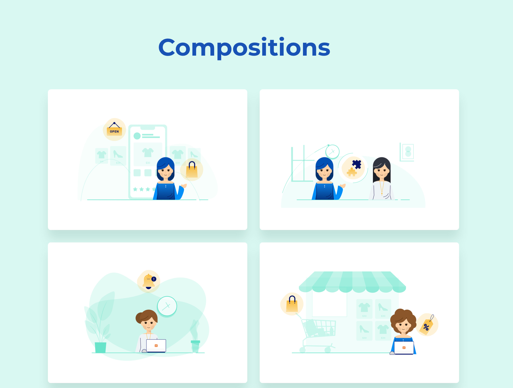 一套生动有趣的电子商务ICON图标