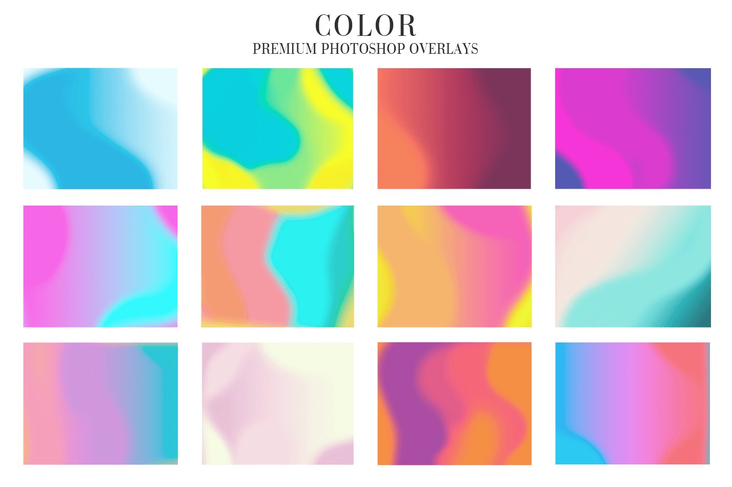 25个彩虹色调照片叠层PNG素材